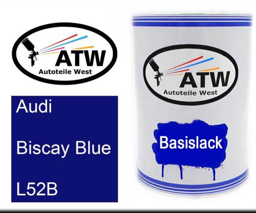 Audi, Biscay Blue, L52B: 500ml Lackdose, von ATW Autoteile West.